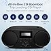 Philips Portable CD Player Boombox with Bluetooth, FM Radio, Dynamic Bass Boost Speakers, USB/Headphone Jack/Aux Input, All-in-One Compact Stereo Sound CD Player for Home, CD-RW/MP3 Playback