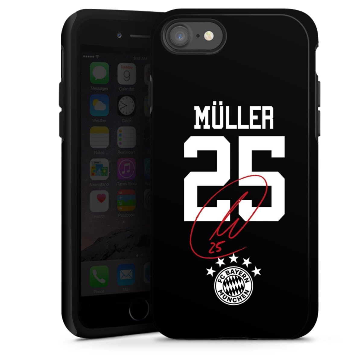DeinDesign Coque Compatible avec Apple iPhone SE (2022) Coque renforcée Coque Antichoc FC Bayern Munich FCB Thomas Müller