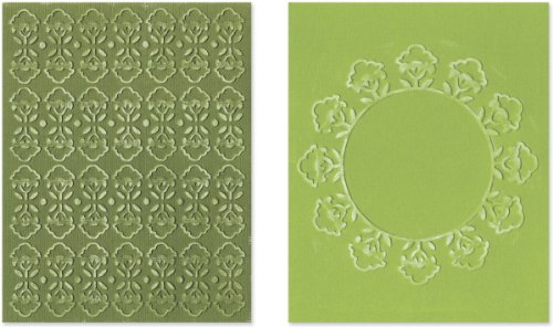 Sizzix Textured Impressions Embossing Folders 2/Pkg - Folksy Circle & Fun