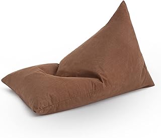 PHASFBJ Stuffed Animal Bean Bag,Storage Soft Toy Bean Bag Chair Cover Only Without Filling for Kids Adult, Lazy Sofa Beanbag Stuffed Animal (120x83cm),Brown