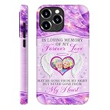 WANDERPRINT Personalized Memorial Phone Case Custom Photo, Sympathy Gift Loss Loved One, in Loving Memory Heaven Wings Butterfly Case, Remembrance Gift for Family (Never Gone from My Heart)
