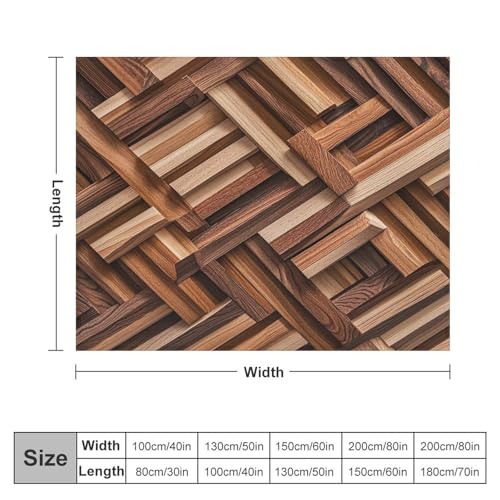 Couverture micro polaire légère chaude plaid lit imprimé bois zigzag