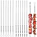 24 Stück Grillspieße Schaschlikspiesse,Edelstahl Grillspieße, 50cm Lang 304 Metall BBQ Spieße,Schaschlikspieße,wiederverwendbar Metallspieße,BBQ Grillspieße,für Grillpartys im Freien und im Garten