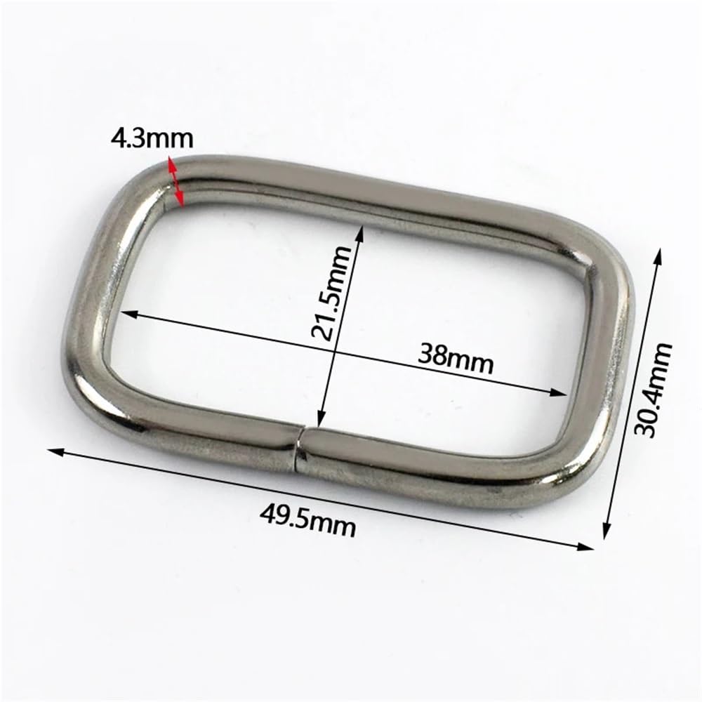 Pierścionki Kwadratowe zapięcie Torba Pasek parciany Obroża dla psa Karabińczyki Pętle Haczyk(01-SS-32mm,10Pcs)