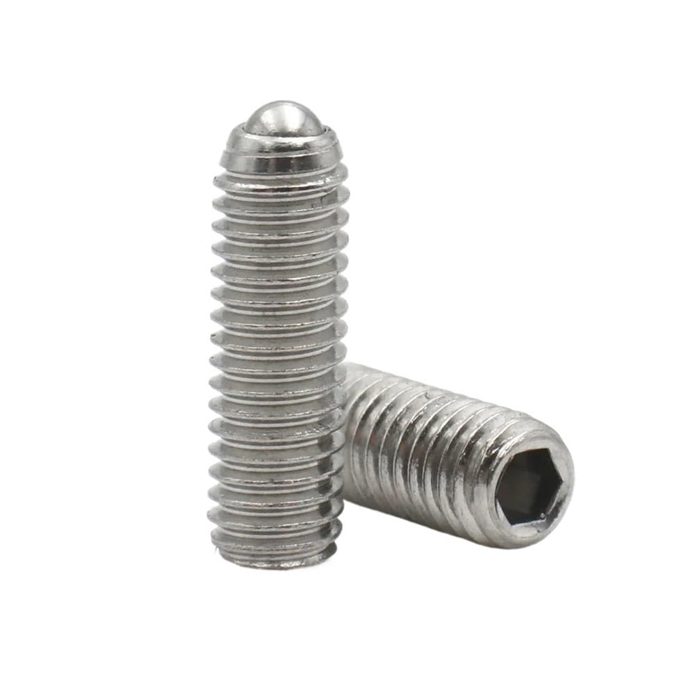 5/10 Uds M2.5 M3 M4 M5 M6 M8 304 cabeza hexagonal de acero inoxidable émbolo bola resorte juego puntas longitud del tornillo: 10mm-12mm(12mm,M2.5 x10pcs)