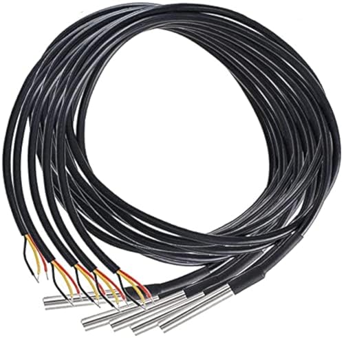 ICQUANZX 5PCS Sensor de sonda de temperatura a prueba de agua Termómetro de termopar con cable térmico de resistencia al calor