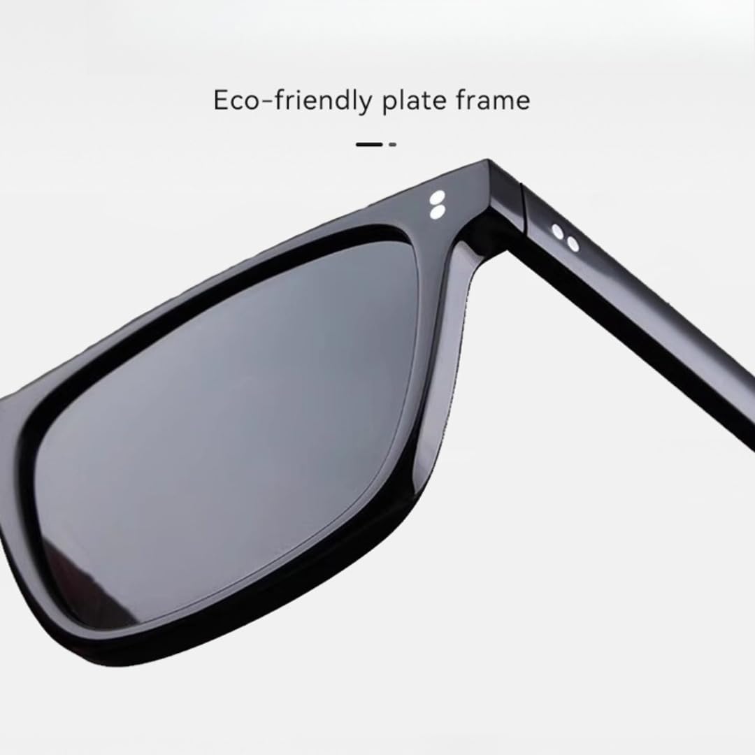 Occhiali da sole polarizzati con montatura grande in acetato, uomo, moda UV400, donna
