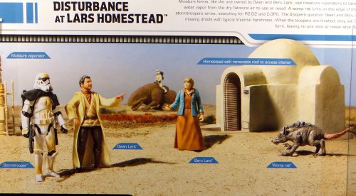 Battle Pack "Disturbance at Lars Homestead" mit Onkel Owen, Tante Beru, Sandtrooper, Womp Ratte & Hütte - Star Wars The Legacy Collection von Hasbro – Bild 3