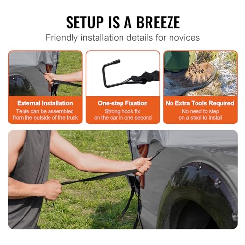 image for VEVOR Truck Bed Tent, 5.5'-6' Pickup Truck Tent with Carry Bag, Waterp
