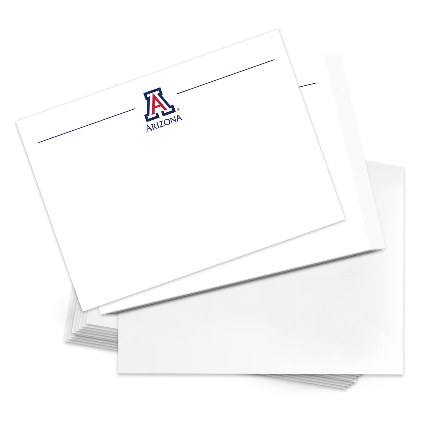 Desert Cactus University of Arizona 10 Pack Notecards Stationery Cardstock UA Wildcats Includes Envelopes Memo Party Thank You (Notecard 1b)
