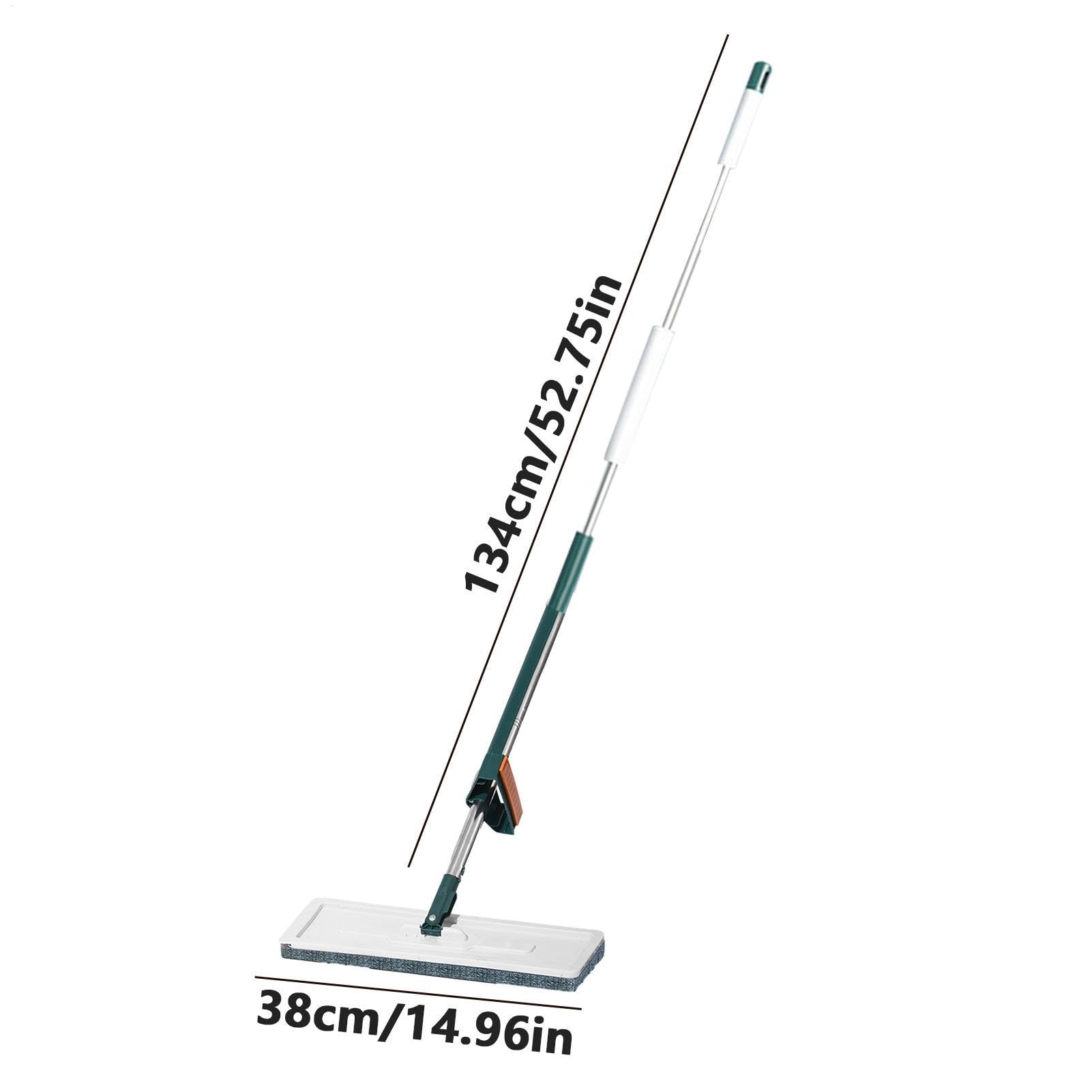 Mopa Plana húmeda y Seca, Juego de fregona compacta para Piso de | madera dura, trapeadores absorbentes de agua con 2 almohadillas de repuesto para en seco y húmedo