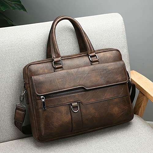 Briefcases Messenger Bags Laptop Bag MenLeather Handbags Business Shoulder Messenger Bag for Male Inch Laptop Briefcase4