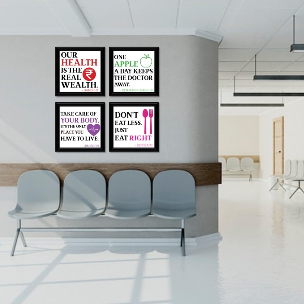 Image of JABSY Doctor Hospital Health Facts Medical Physiotherapy Dentist Wall Decor Poster Framed Gift (7 Inch Square Frame - Set of 4) (Hospital S024)