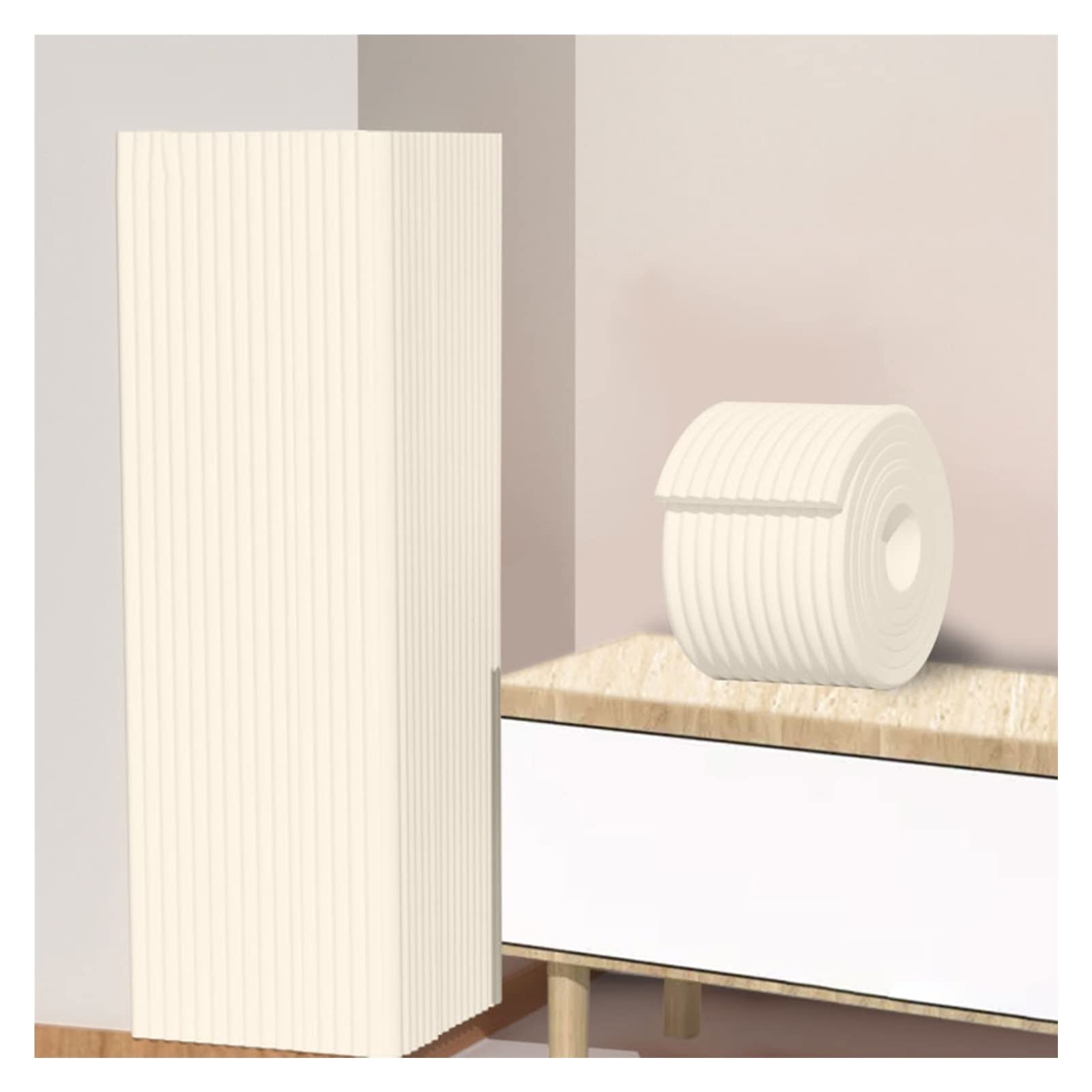 Protectores De Esquinas para Muebles, Protectores De Espuma para Bordes De Paredes, Protectores De Bordes Afilados para Estacionamientos Y Almacenes, Parachoques para Post,White-10m