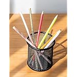 Black Pen Holder Cup for Desk, Black Wire Mesh Pencil Cup Holder for Desk Office Pen Organizer - Image 4