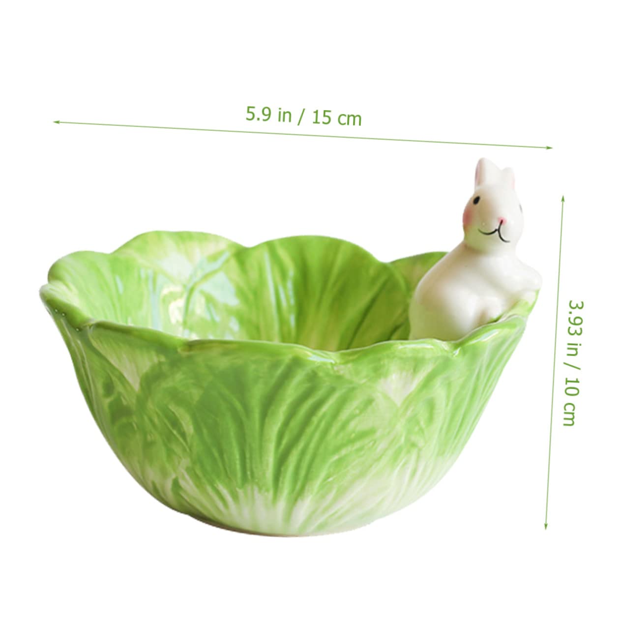 COLLBATH 2Pcs Cute Rabbit Shaped Ceramic Bowl Hand Painted Cereal Bowls for Breakfast Salad Snacks and Desserts and Easy to Clean for Home and Easter Celebrations