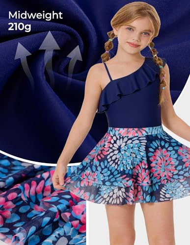 Image of GRACE KARIN Girls One Piece Swimsuits with Mesh Skirt Bathing Suit Swimwear 6-14Y