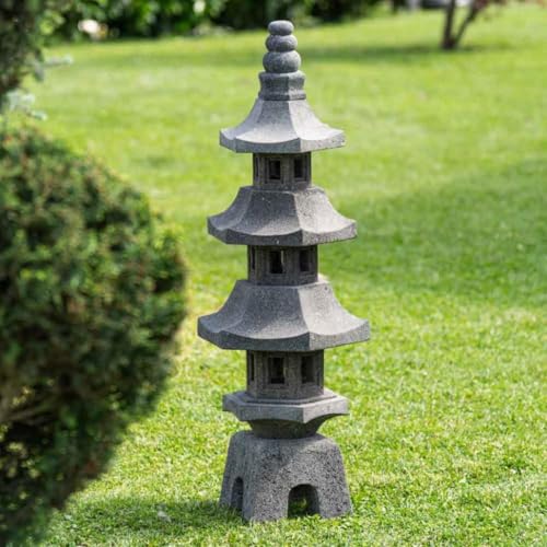 Lanterne Japonaise Pagode En Pierre De Lave Jardin Zen 100 Cm