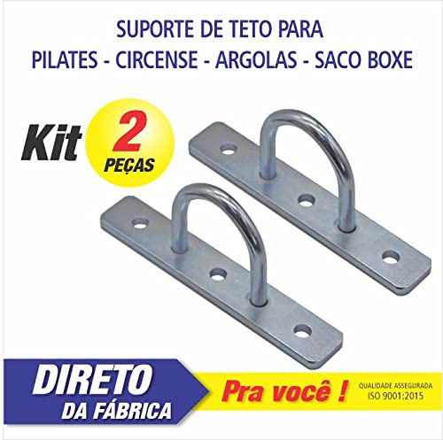 Suporte TRX Para Pilates Circense Argolas Boxe - Kit Com 2 (Galvanizado) + Brinde