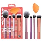 Real Techniques Everyday Essentials + Makeup Sponge Kit for foundation, blush, bronzer, eyeshadow, powder, synthetic, cruelty-free tools and blender for flawless looks, 5 Piece Set