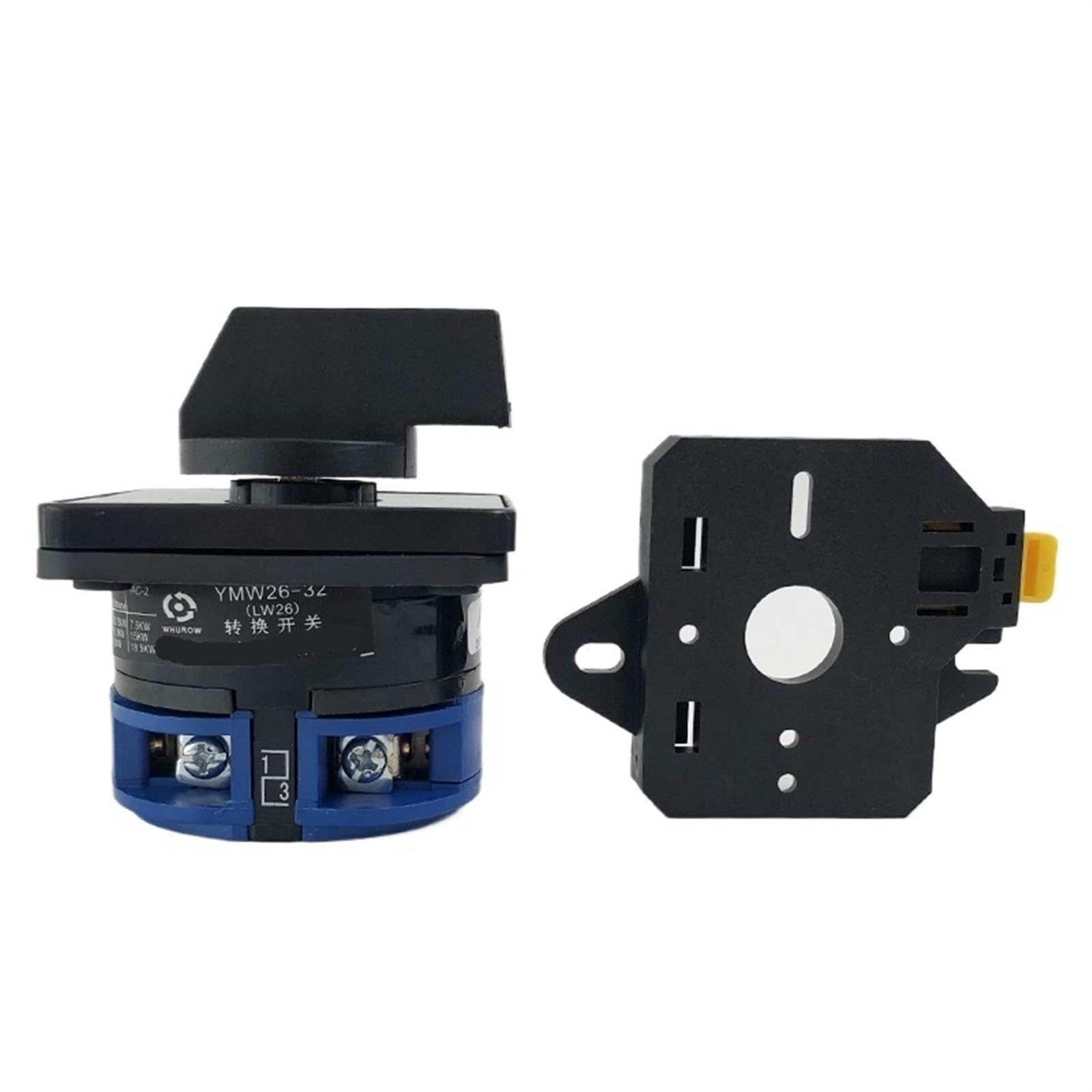 LW28 YMW26 LW26-32/1DIN Interruptor de leva giratorio de cambio montado en riel 690V 32A selector de 1 polo, motor de control de contacto plateado (0-1)