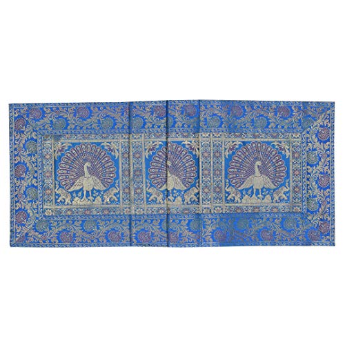 Real Online Seller Indian Handmade Peacock Design Table Runner.traditional Decorative Ethnic Kitchen Table Cloth For Wedding Bridal Birthday Party Decorations. 60 X 16 Inch Turquoise Color #TOP3