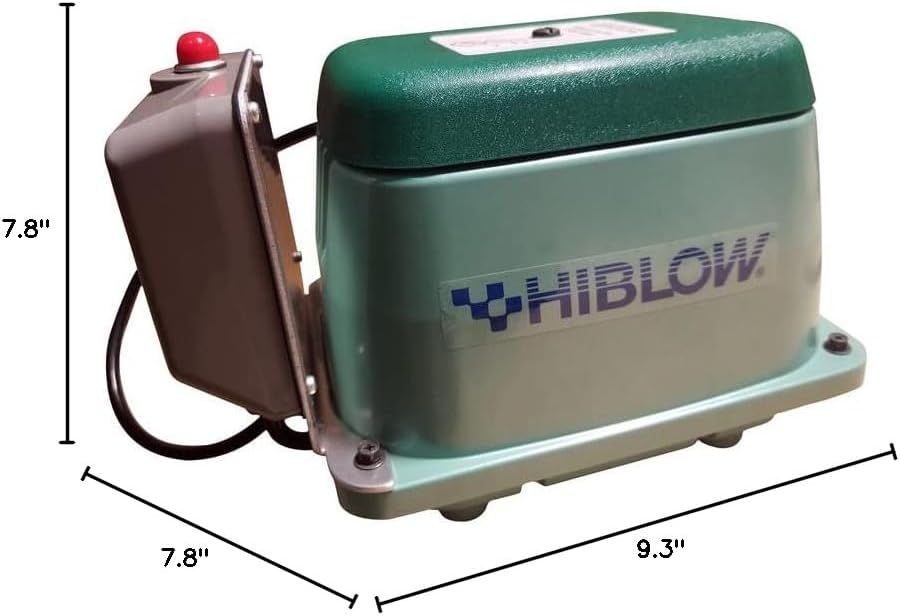 Hiblow HP 80A .1 hp 1056 GPH Aluminum Switchless Septic Air Pump - Total Qty: 1