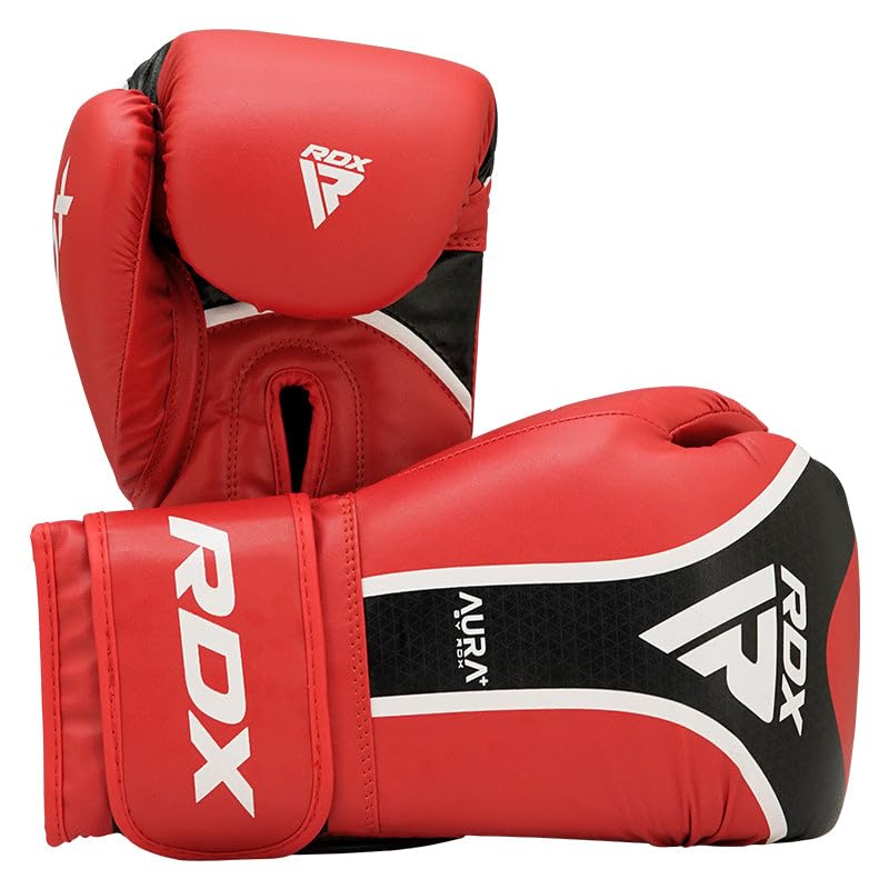 RDX Aura Plus T-17 Boxing Gloves, Maya Hide Leather, MG-3 Padding, Max-Shock Foam, for Training Sparring, Kickboxing