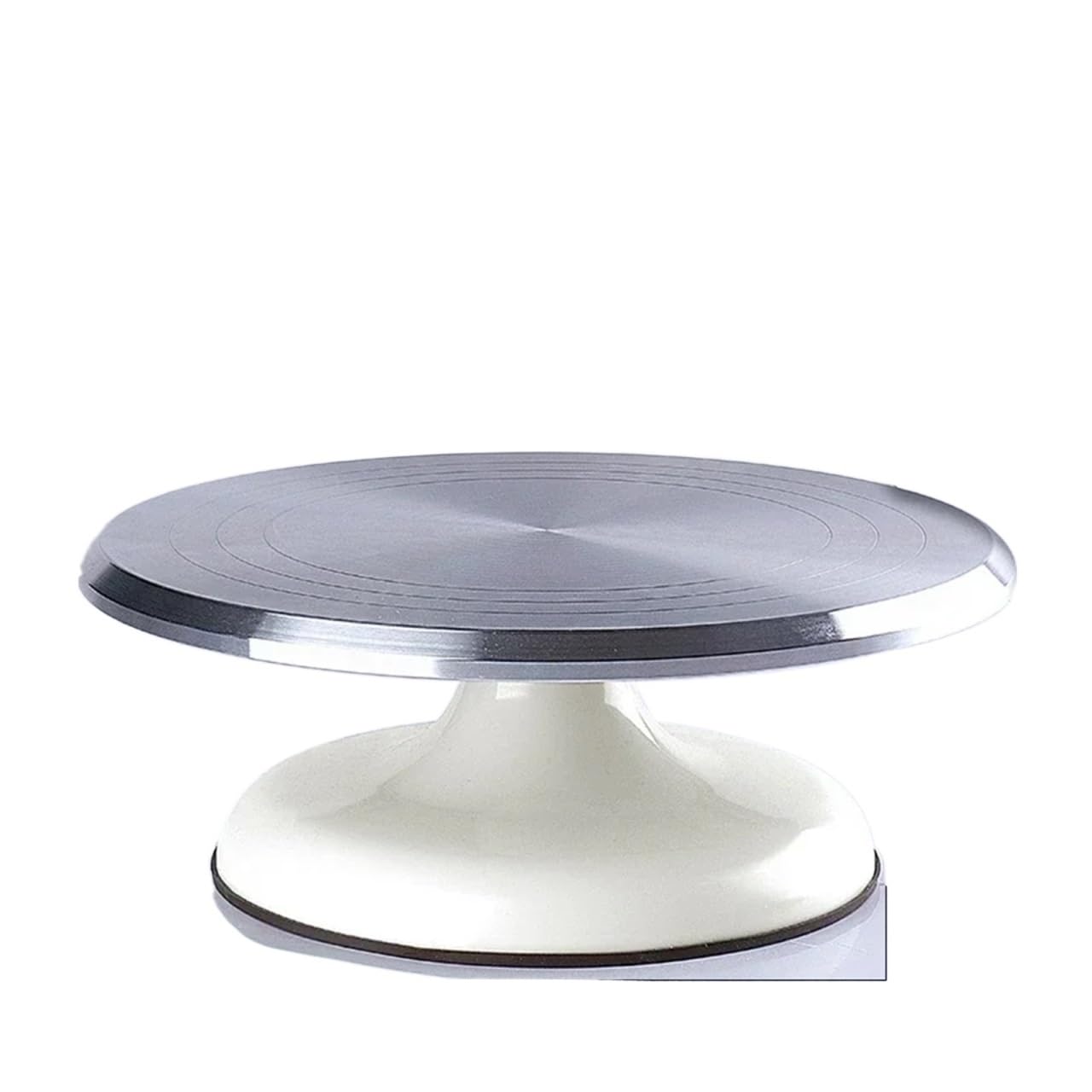 Plateau Tournant Gateau Plateau tournant en alliage d'aluminium for gâteau d'anniversaire, 10 pouces, outils de cuisson, plateau tournant en plastique et céramique Pour La Fabrication De GâTeaux(White