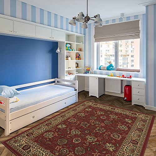 Ottomanson Ottohome Oriental Design Oth2130 Merge Collection, 5' X 6'6", Red-Legacy #TOP2