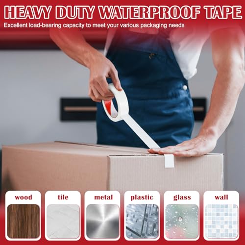 Image of Fuyoooo 4 Pack Duct Tape White Heavy Duty 1inch 2inch 3inch 4inch*50ft Waterproof Outdoor Adhesive Tape Industrial Grade Duct Tape Strong Adhesive, No Residue for Home Improvement Indoor and Outdoor