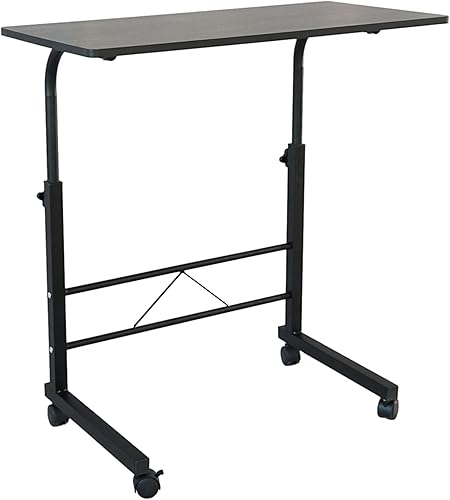 Miniatura 16 de Mesa auxiliar de sofá con ruedas de altura ajustable de 27.56 a 37.8 pulgadas, mesa de café rodante, mesa de sofá deslizable debajo, soporte Negro;