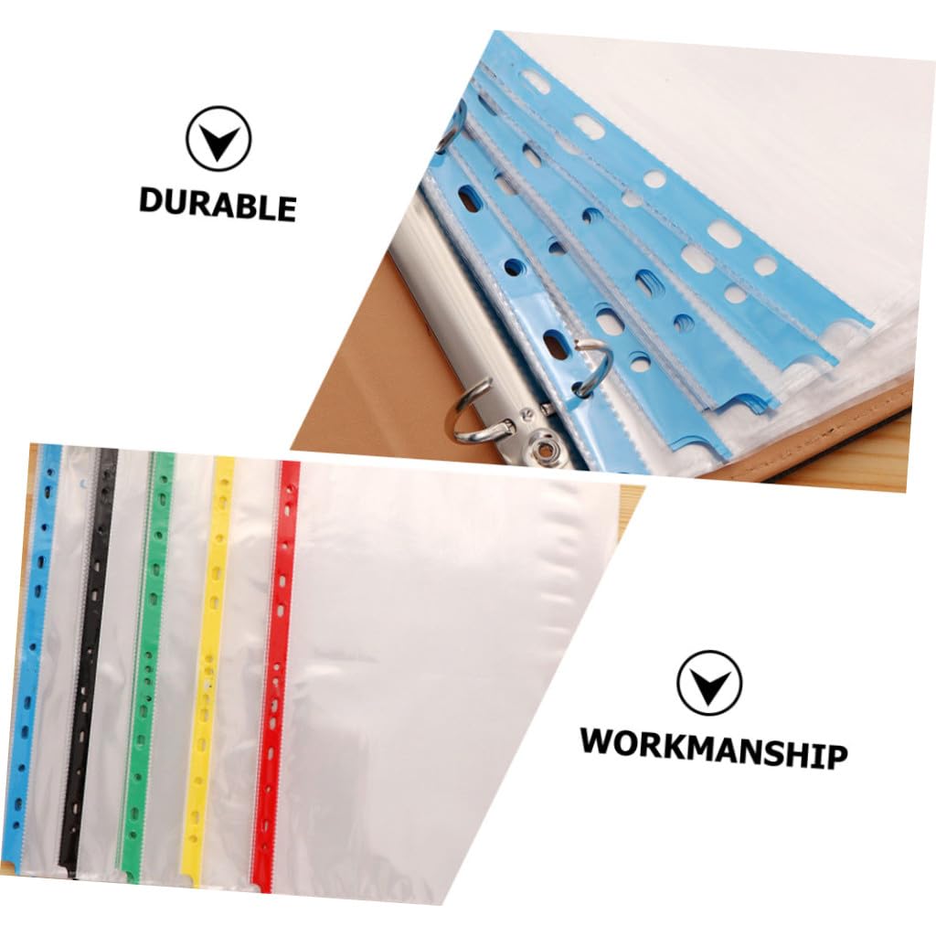 Pochettes de Classeur à 11 Trous 100 Pièces en Pp, Protège-feuilles A4