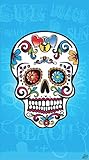 Ideal para la playa o piscina Textil Tarragó Calavera Toalla Estampada para Piscina, Algodón, Azul, 32x45x3 cm