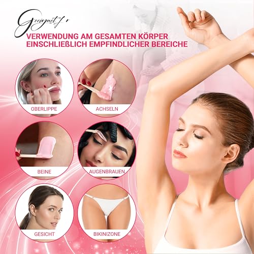 Dermawax 1 kg Pink Rose Wachsperlen – Heißwachs ohne Vliesstreifen für Haarentfernung – Sanft zu empfindlicher Haut – Gesicht, Bikini & Intimbereich – Made in Italy