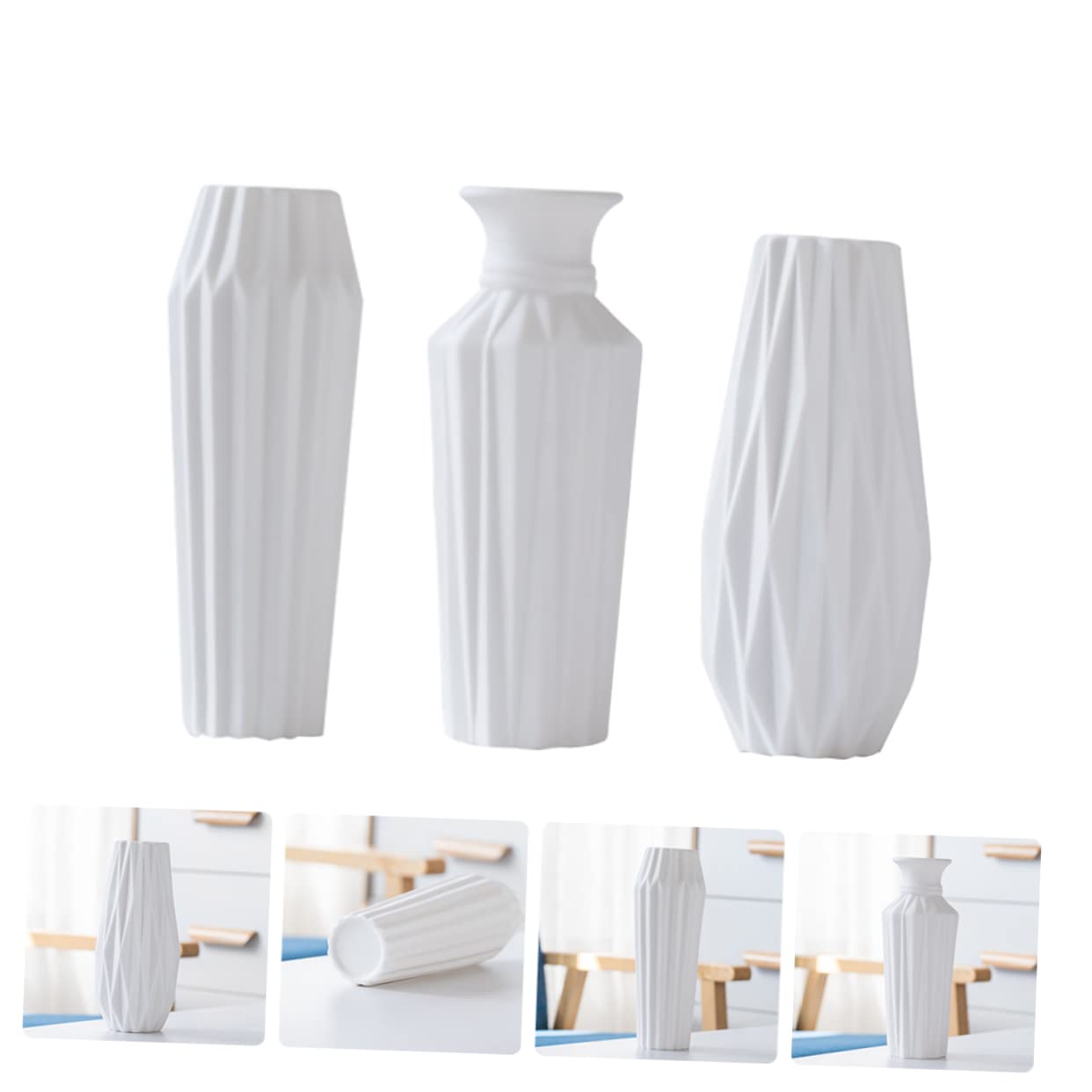Cabilock 3-teiliges Keramik-blumenvasen-Set Schlichtes Design Tischdekoration Vase Für Zuhause Getrockneter Blumenarrangementtopf