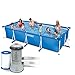 4 in1 Set piscina rettangolare frame 450 x 220 x 84 cm con filtro pompa 3407 litri/ora e filtro di ricambio 7 pezzi Intex 28273