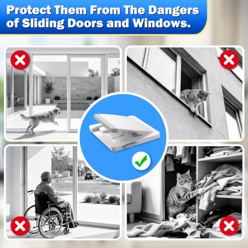 Image of Sliding Door Lock, 2 Pack Child Safety Sliding Glass Door Lock for Sliding Glass Doors, Sliding Windows, Sliding Closet, etc. Easy to Installation Provides More Security for Your Baby and Pets