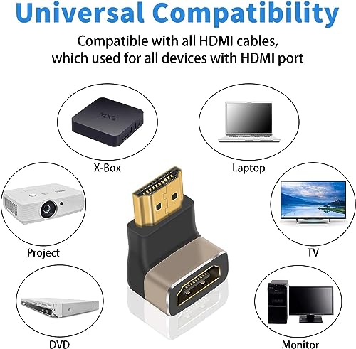 Image of 8K HDMI 2.1 Extender Adapter, 90 Degree Upward Angle Male to Female HDMI Adapter Extender Compatible with TV, Ro-ku, Firestick, Chrome-cast, Switch, Laptop, PC (L shape)
