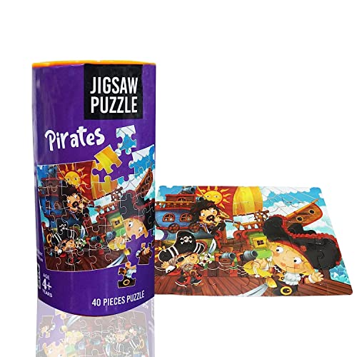 Image of MUREN Pirates Jigsaw Puzzle Game for Kids- Age of 5-12 Years Old- Educational and Fun Children Game-Child Learning & Creativity Game Fun Child Play (40 Pieces-Multicolor)