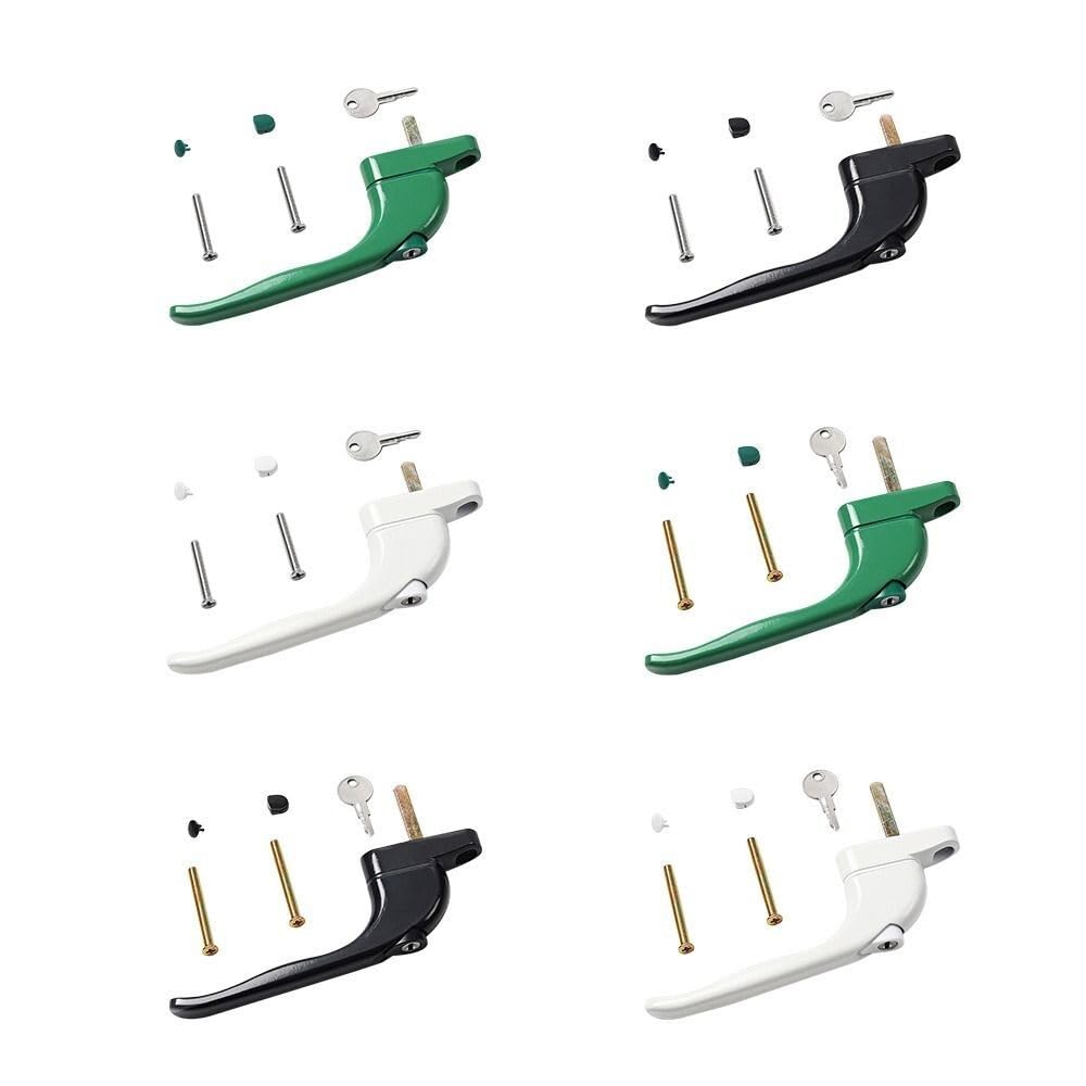 PoignéE De Fenetre à Clé L'alliage d'aluminium fermant à Clef Le loquet de Double vitrage verrouille la poignée de fenêtre de poignées de Porte Poignee Fenetre PVC(White,21mm)