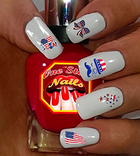 I Love America Waterslide Nail Decals by One Stop Nails V2A.