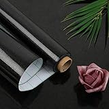 Oxdigi Black Contact Paper Decorative 24 x 196 inches for Cabinets Countertops Kitchen Glossy Glitter Self Adhesive Film Peel and Stick Waterproof Removable Wallpaper
