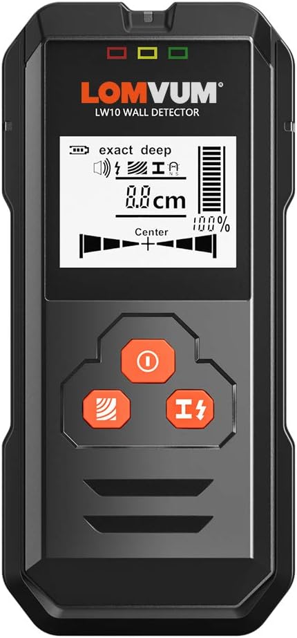 Amazon Lomvum 下地探し 下地センサー スキャナー 高感度センサー 壁検出器 金属 木材 Ac電源探知 工事 引越し Diy用 日本語取扱説明書付き 下地探し