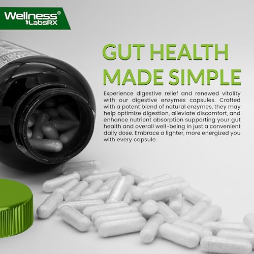 Digestive Enzymes with Probiotics and Prebiotics, 450mg, 5 Billion CFUs - Pure Super Digestion Capsules - Digestive Enzymes for Women & Men Support Digestion & Gut Health - 120 Count - Image 5