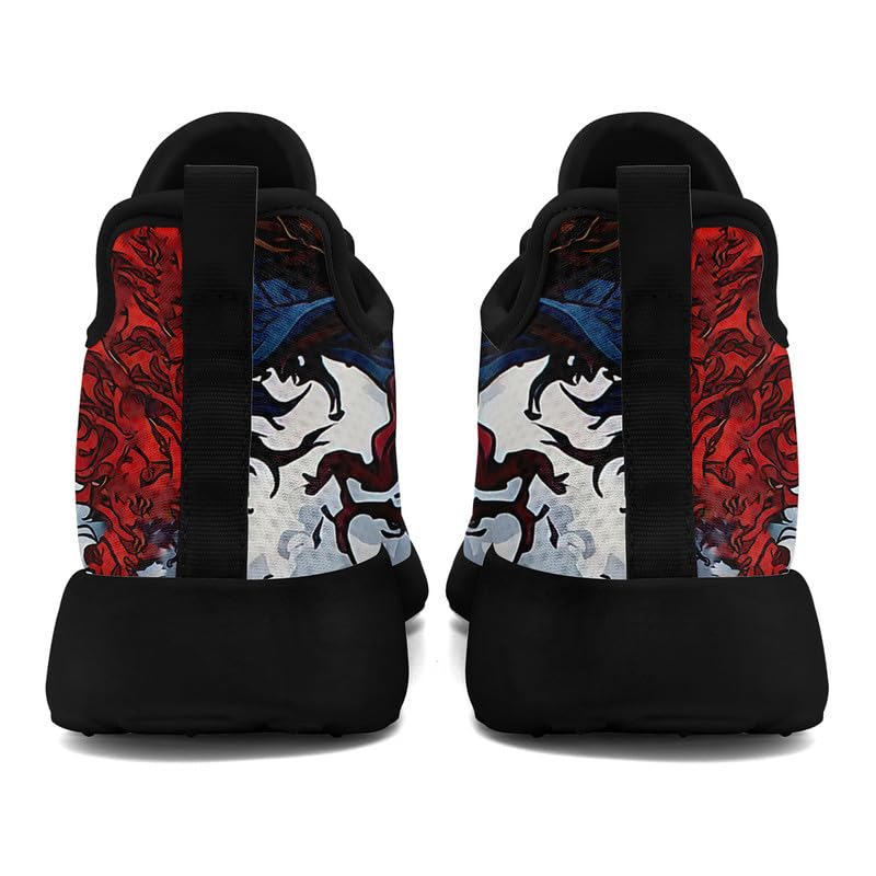 Men's Dynamic Dragon-Print Athletic Road Running Shoes Lightweight Walking Sneaker with Mythical Design Black Cool Tennis Shoes4