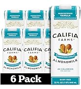 Califia Farms - Unsweetened Vanilla Almond Milk, 32 Oz (Pack of 6), Dairy Free, Vegan, Plant Base...