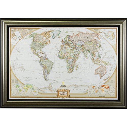 Craig Frames Wayfarer, Executive World Push Pin Travel Map, Antique