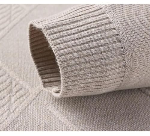 Mens Winter Fleece Thicken Sweater Business Casual Loose Warm Knit Pullover3