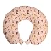 ABAKUHAUS cartone animato Cuscino da Viaggio, Zoo Orso Scimmia, Accessorio in Schiuma di Memoria per Viaggio, 30 cm x 30 cm, pesche multicolore